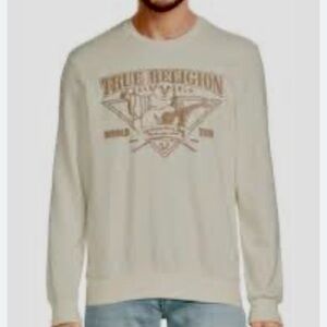 True Religion Cream Graphic Sweatshirt. Size L VGC